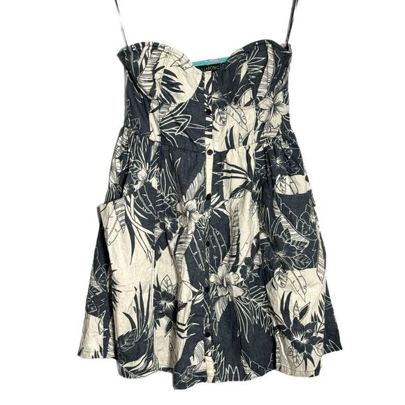 Billabong Ocean View Slate Grey Tropical Print Dress - Picture 2 of 8